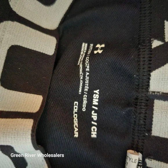 Under Armour Kids Youth YSM ColdGear Compression Leggings Black UA Logo - Picture 3 of 5